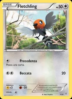 Fletchling card in Italian
