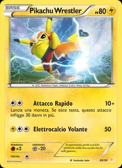 Pikachu wrestler card in Italian