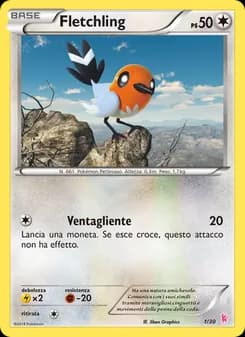 Fletchling card in Italian