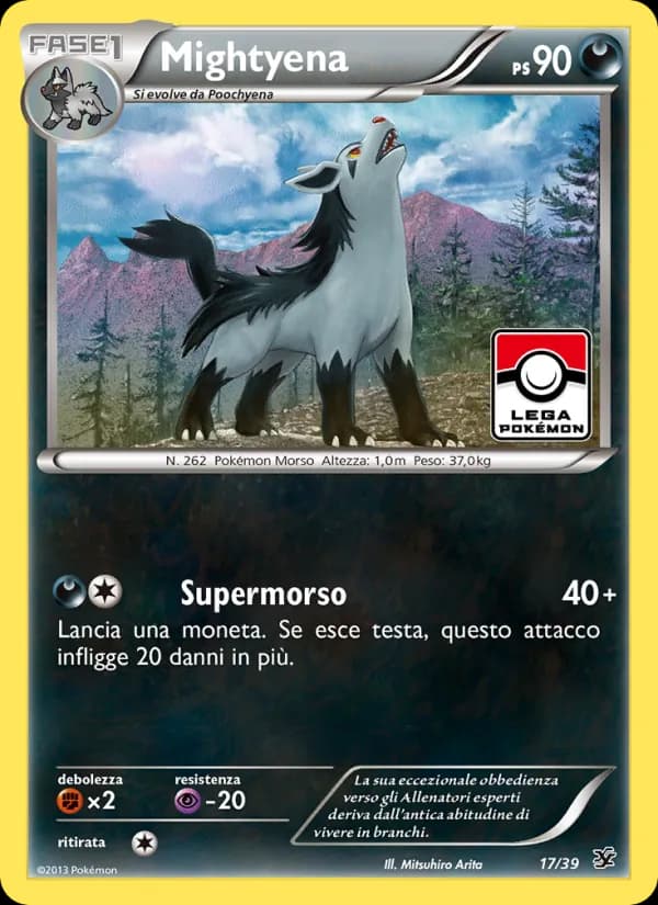 Mightyena card in Italian