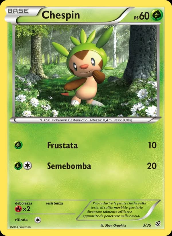 Chespin card in Italian