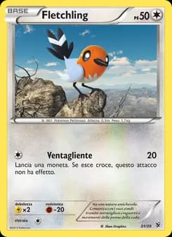 Fletchling card in Italian