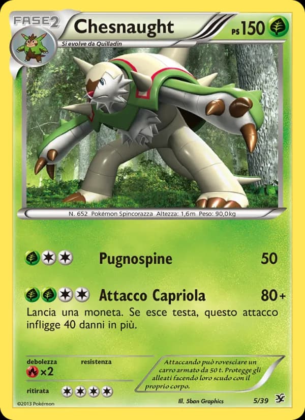 Chesnaught card in Italian