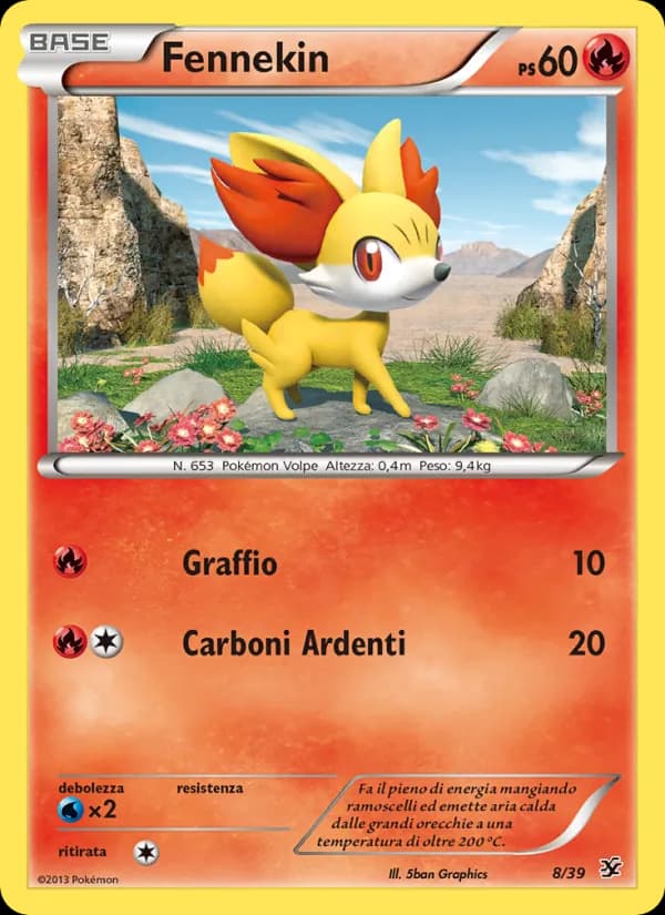 Fennekin card in Italian