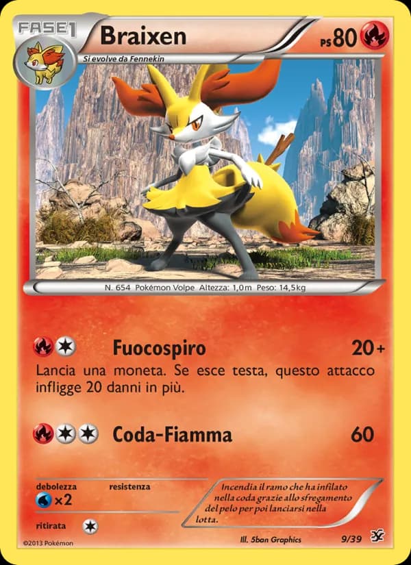 Braixen card in Italian