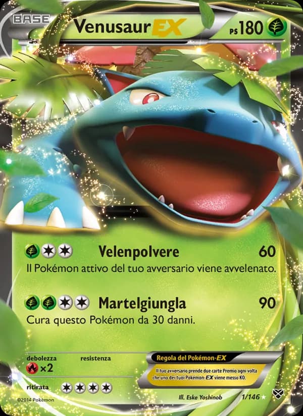 Venusaur EX card in Italian
