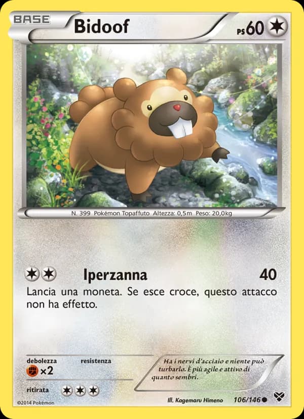 Bidoof card in Italian