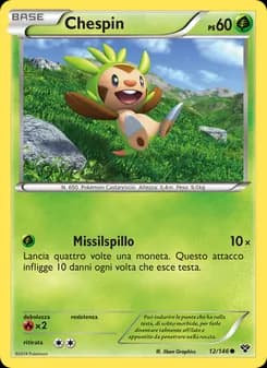 Chespin card in Italian