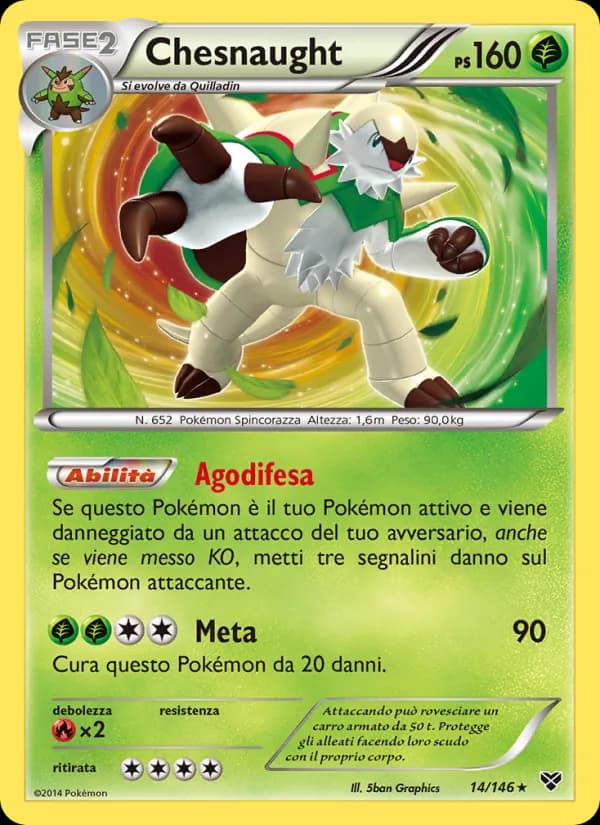Chesnaught card in Italian