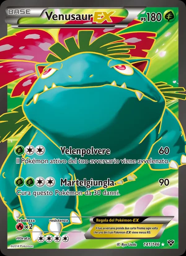 Venusaur EX card in Italian