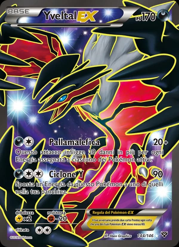 Yveltal EX card in Italian