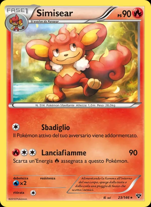 Simisear card in Italian
