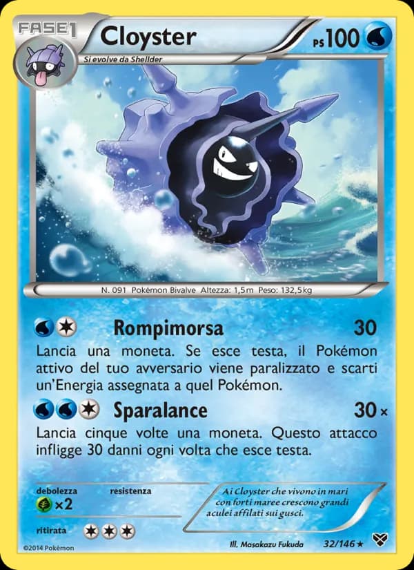 Cloyster card in Italian