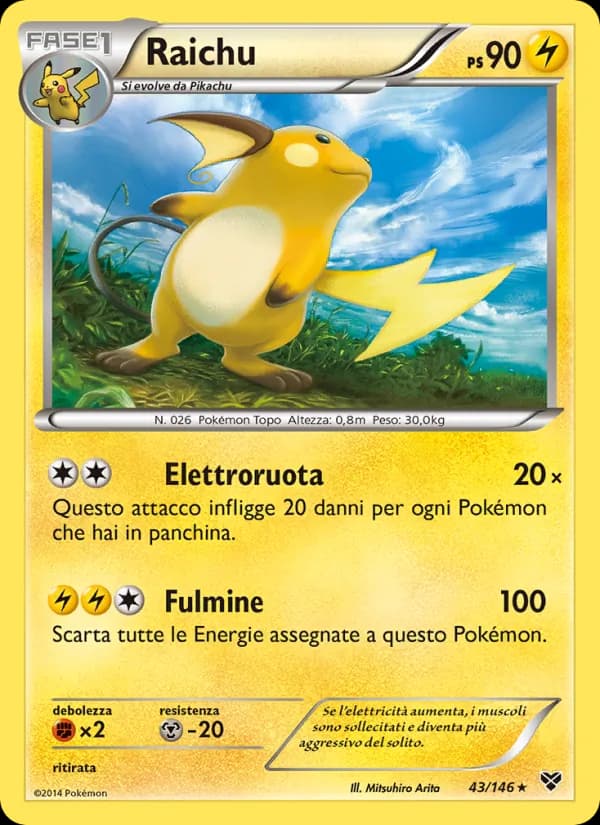 Raichu card in Italian