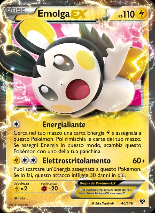 Emolga EX card in Italian