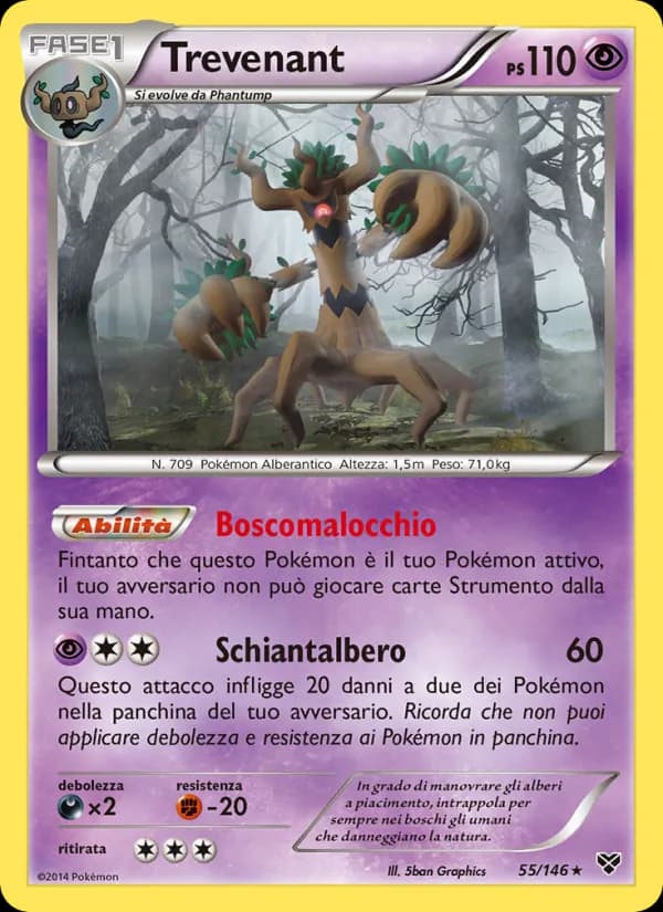 Trevenant card in Italian