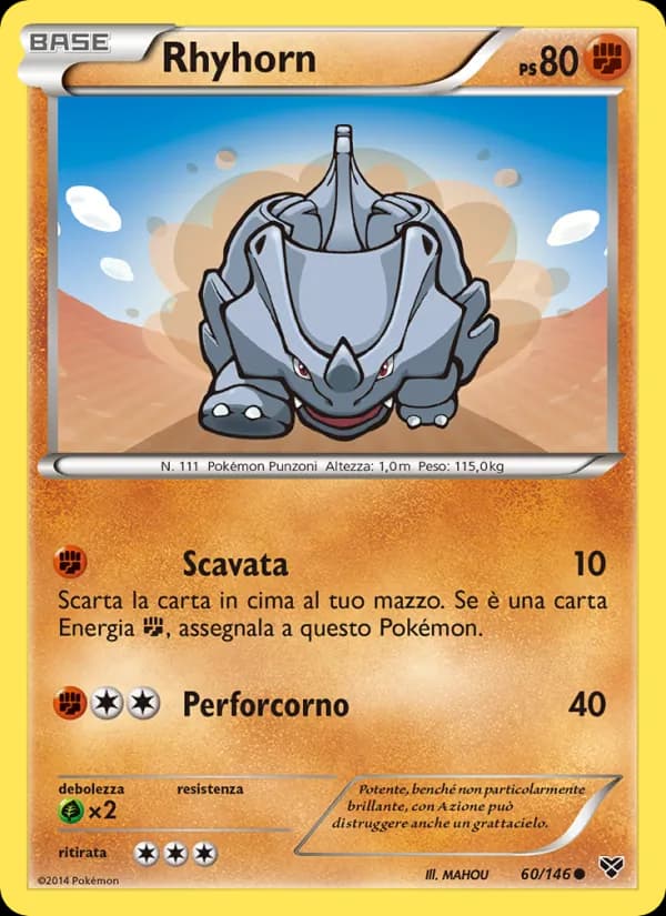 Rhyhorn card in Italian