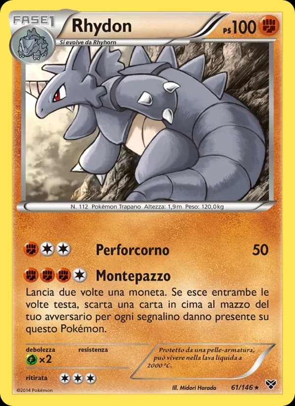 Rhydon card in Italian