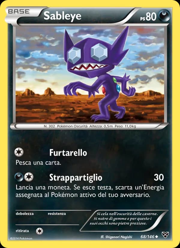 Sableye card in Italian