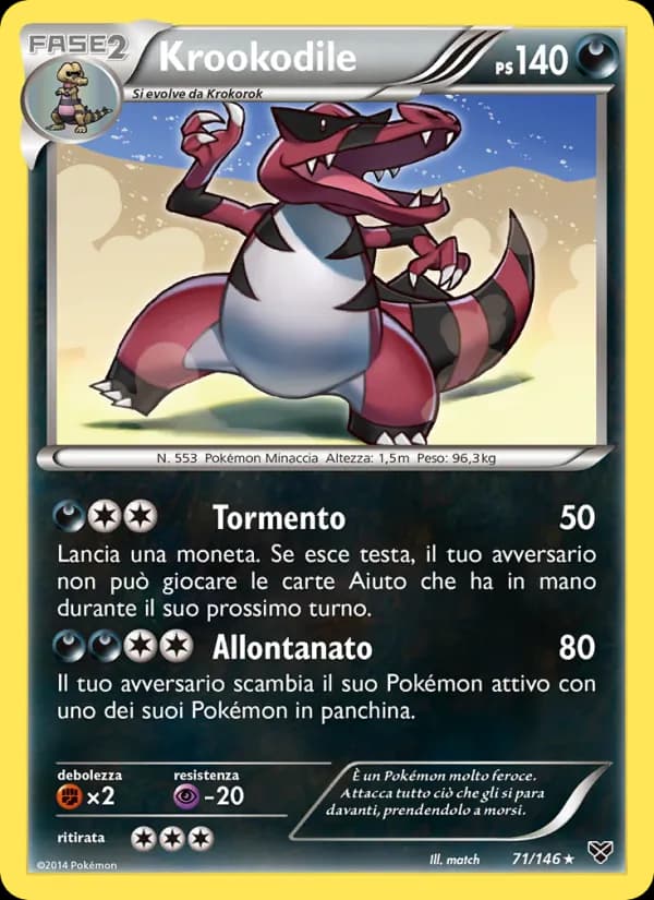 Krookodile card in Italian