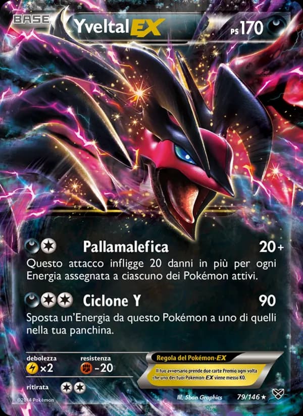 Yveltal EX card in Italian