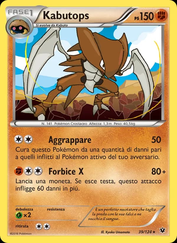 Kabutops card in Italian