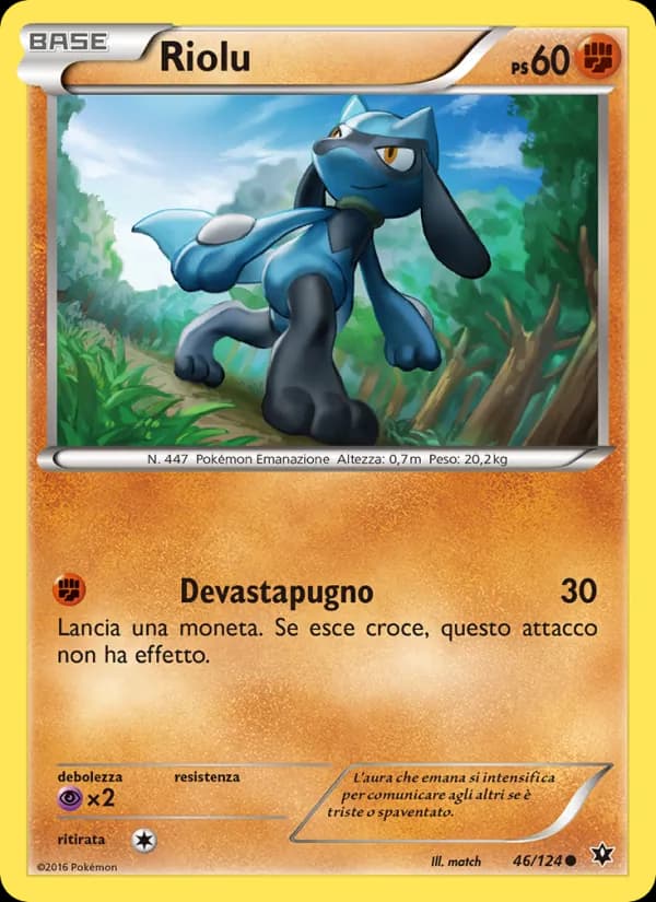 Riolu card in Italian