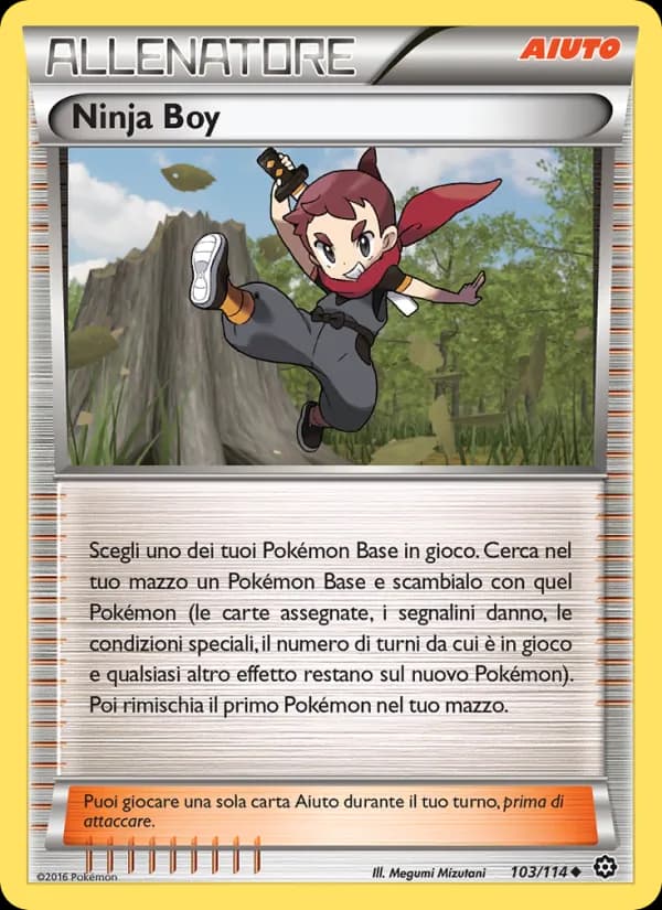 Ninja Boy card in Italian