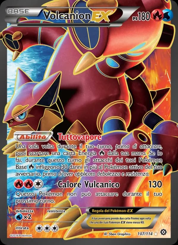 Volcanion EX card in Italian