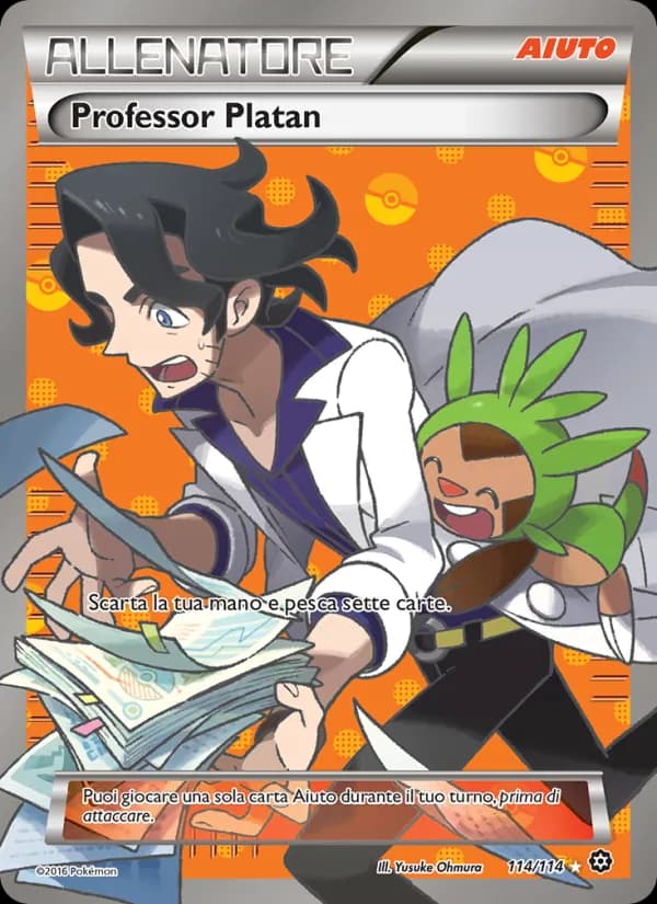 Professor Platan card in Italian