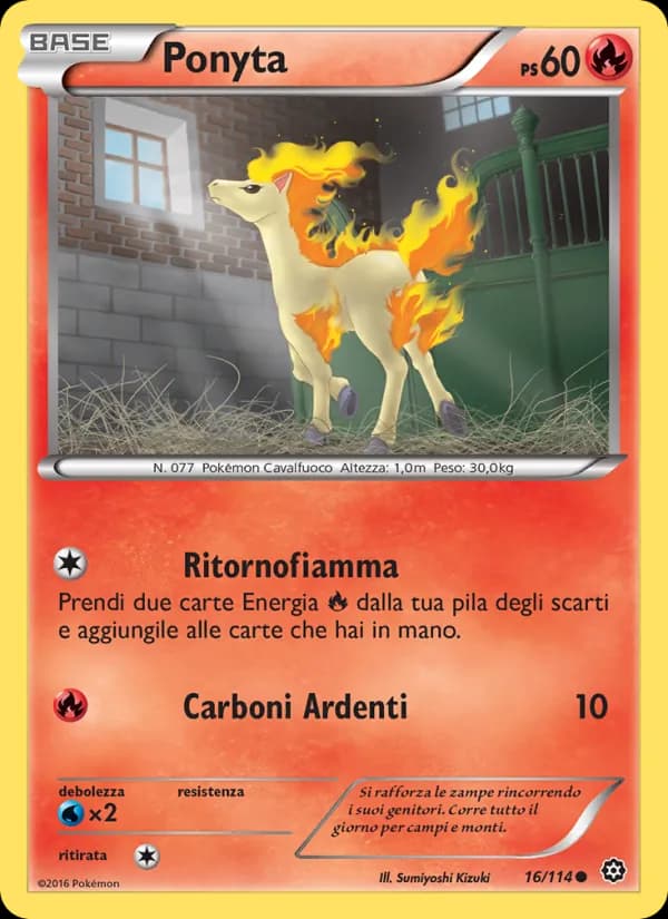 Ponyta card in Italian