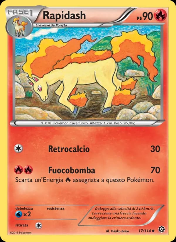 Rapidash card in Italian