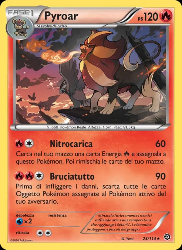 Pyroar card in Italian