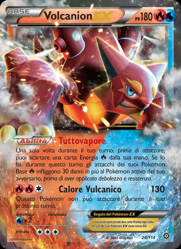 Volcanion EX card in Italian