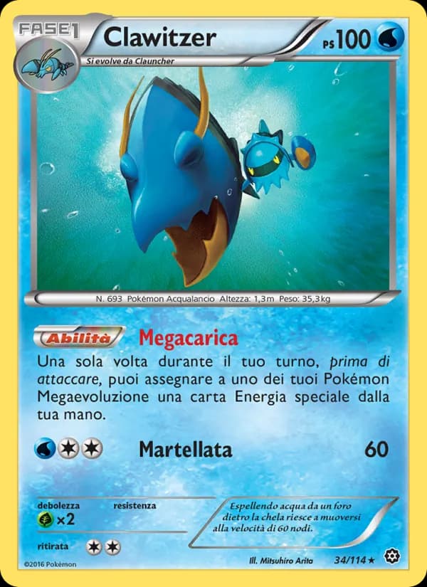 Clawitzer card in Italian