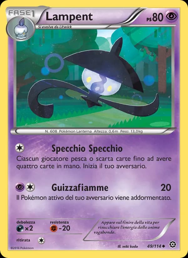 Lampent card in Italian