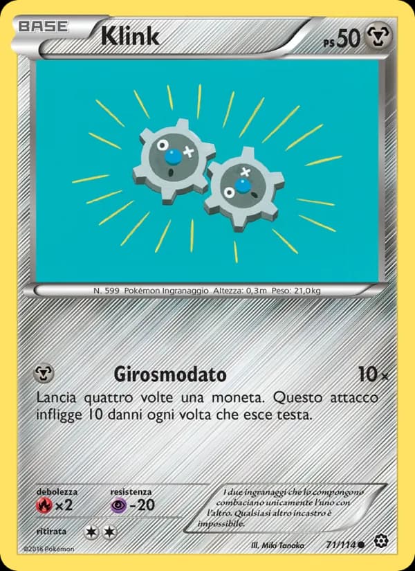 Klink card in Italian