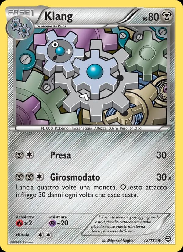 Klang card in Italian