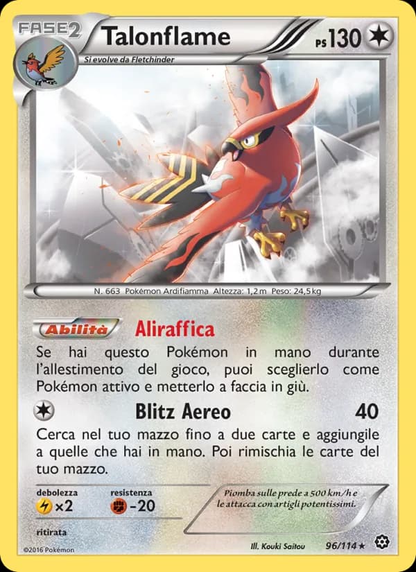 Talonflame card in Italian