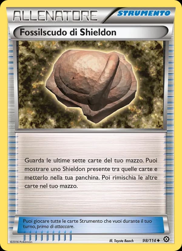 Fossilscudo di Shieldon card in Italian