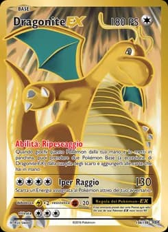 Dragonite EX card in Italian