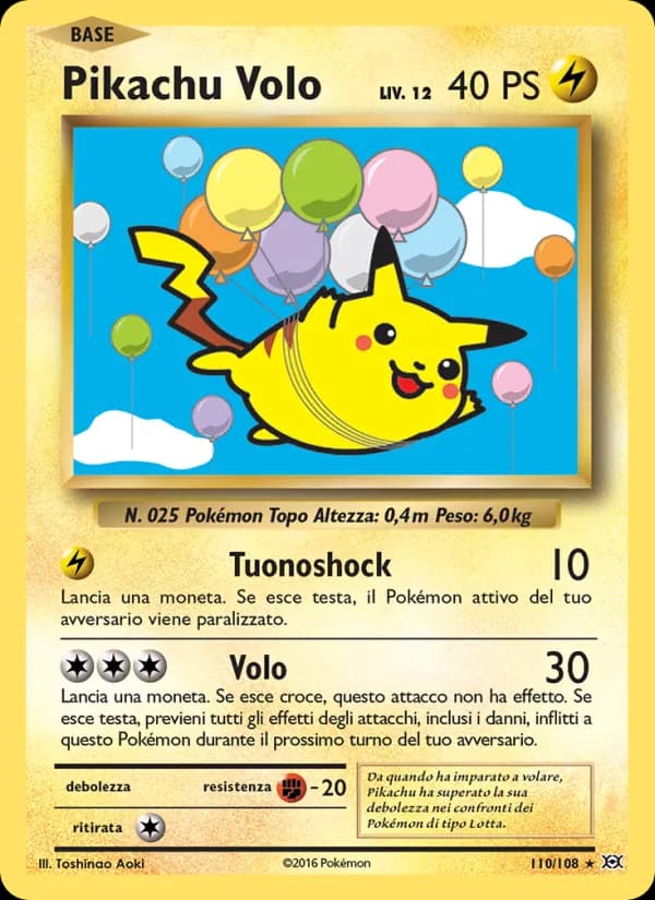 Pikachu Volo card in Italian