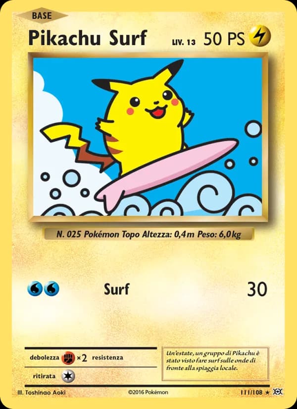 Pikachu Surf card in Italian