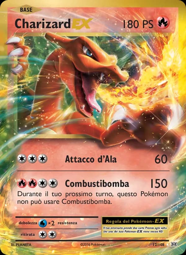 Charizard EX card in Italian