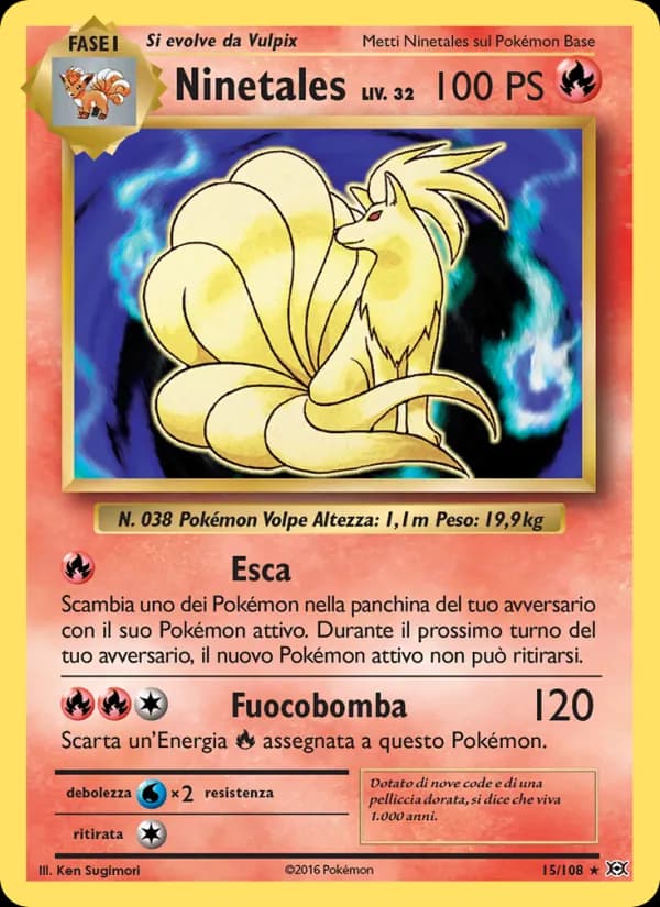 Ninetales card in Italian