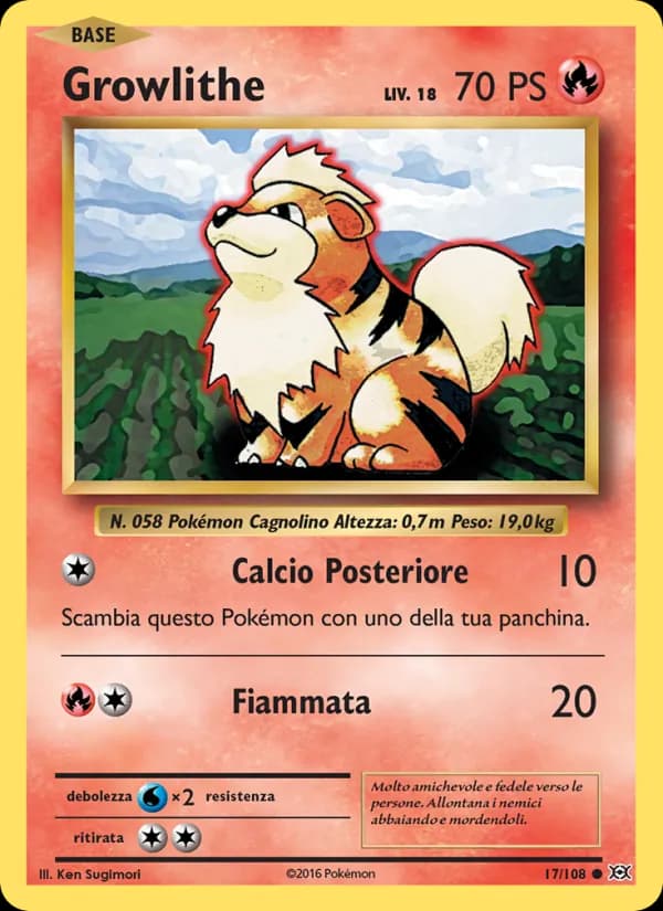 Growlithe card in Italian