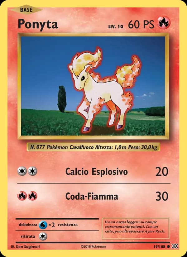 Ponyta card in Italian