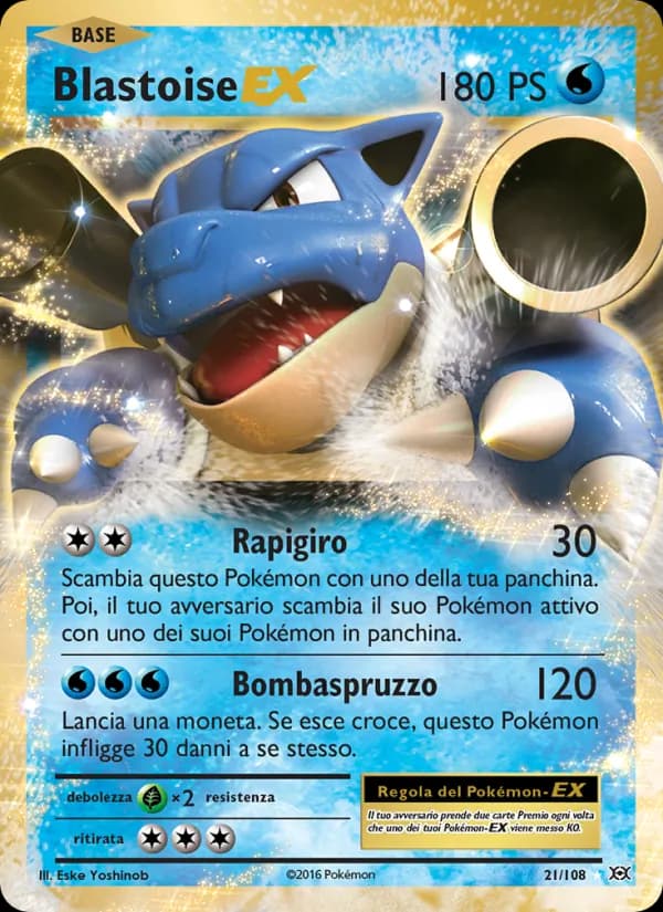 Blastoise EX card in Italian