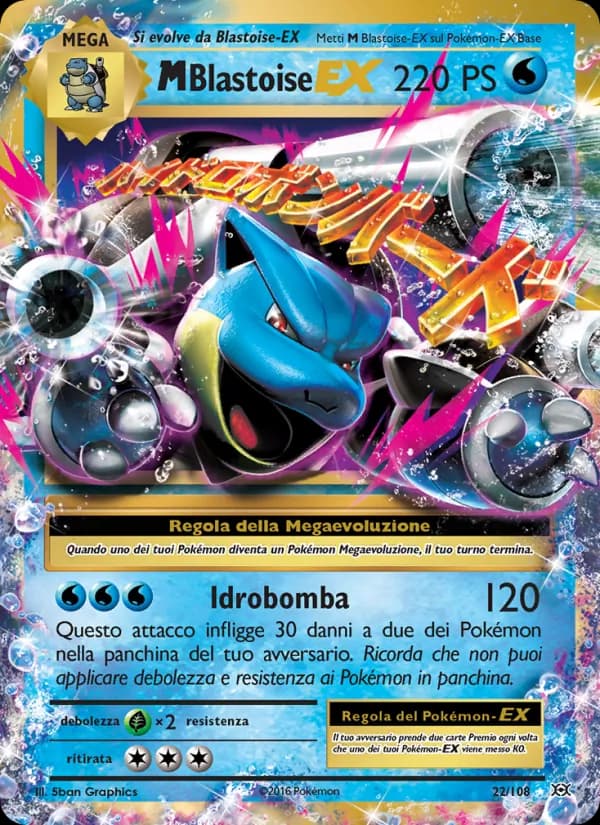 M Blastoise EX card in Italian