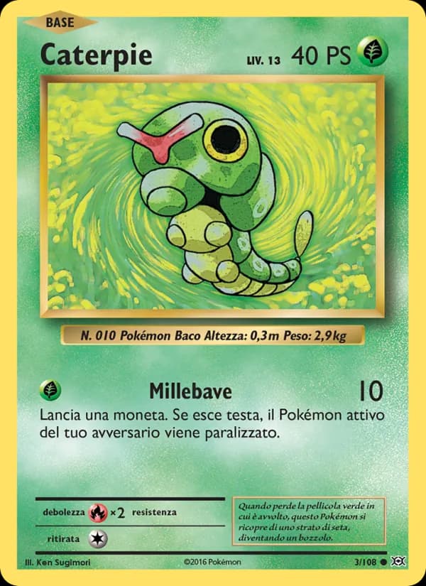 Caterpie card in Italian